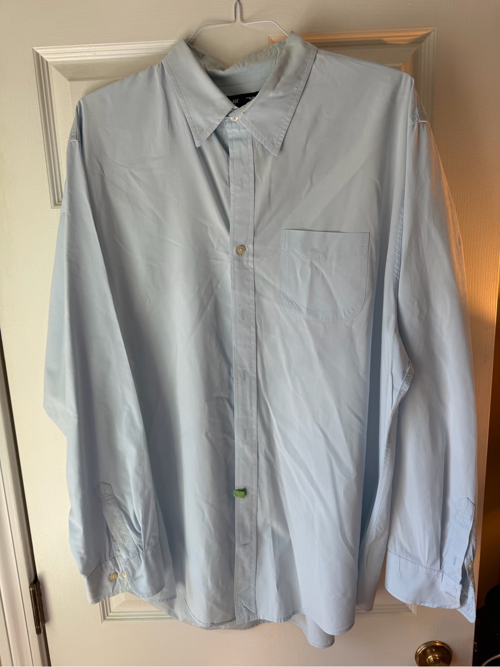 Lands' End Light Blue Men's Dress Shirt - Long Sleeve Button-Down 18x34